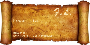 Fodor Lia névjegykártya