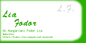 lia fodor business card